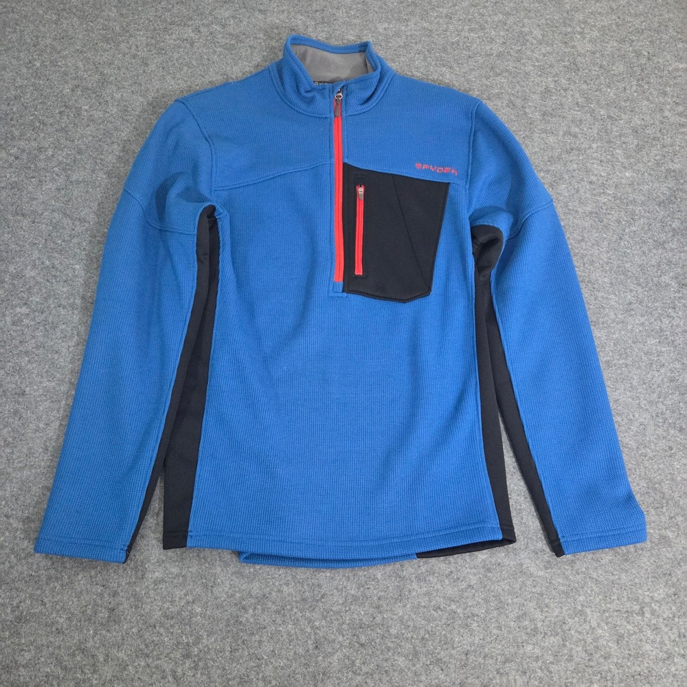Spyder Men's M Full Zip Sweater Fleece Jacket US Ski Team Blue Black Ski